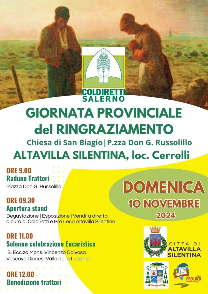 Locandina Giornata del Ringraziamento 10 novembre 2024